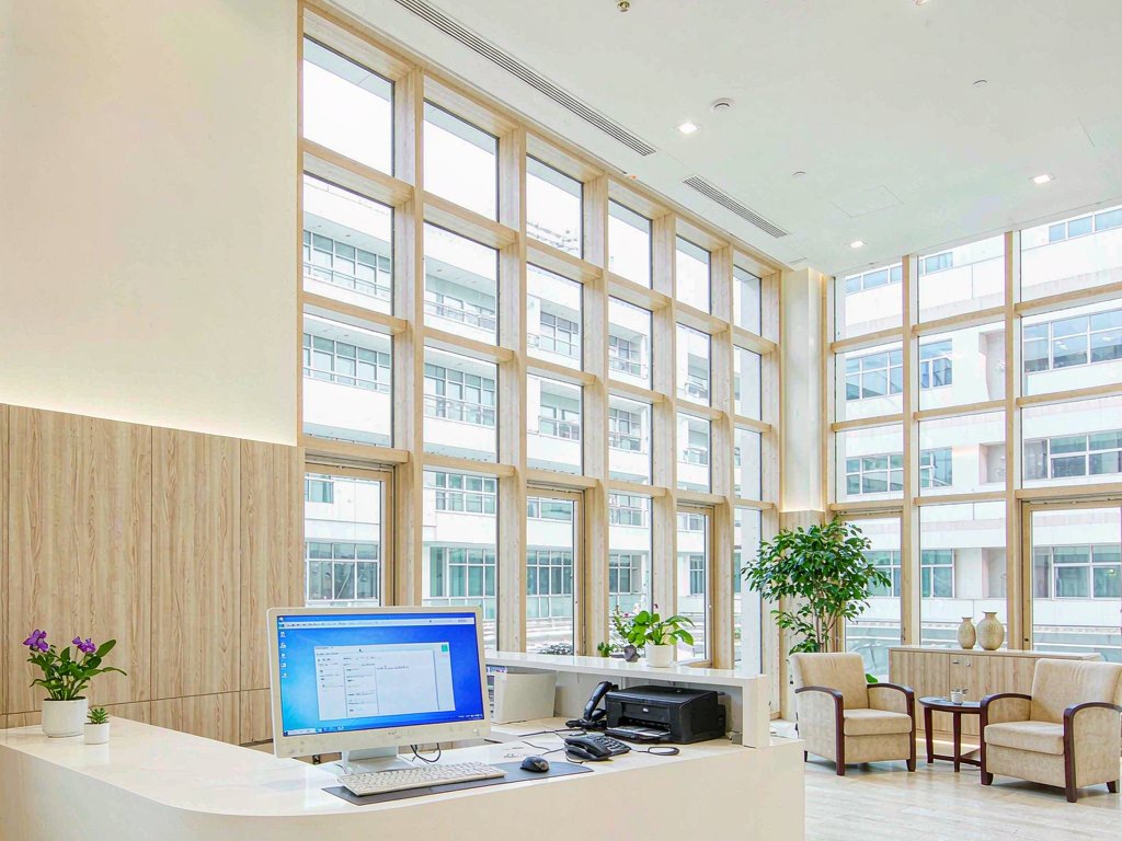 Modern hospital building
